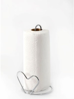 Banyo Havluluğu Kağıt Havluluk Peçetelik Kalpli Model Krom