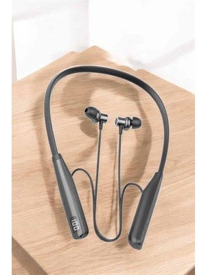 Sh Ticaret Boyun Askılı Bluetooth Kulaklık Uzun Şarj Süreli Dijital Göstergeli Kablolu
