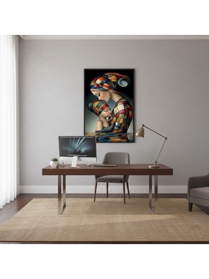 Bfm Dijital Baskı Merkezi Modern Sanat Anne ve Bebek Temalı Çerçeveli Tablo