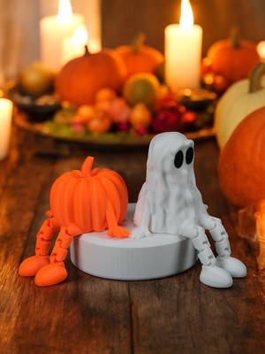 Ecolia Store Dekoratif Hayalet & Balkabağı Biblo Seti | Masa Üstü ve Raf Dekoru