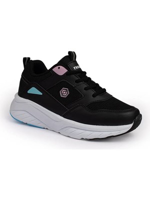 Queen Step 2110-26 Deri Anorak Anatomik Kadın Sneaker Siyah Pembe