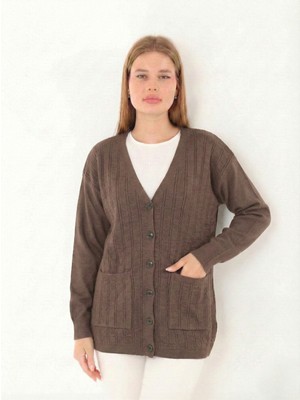 Lanze Anne Düğmeli Dolu Örgü Triko Hırka 04