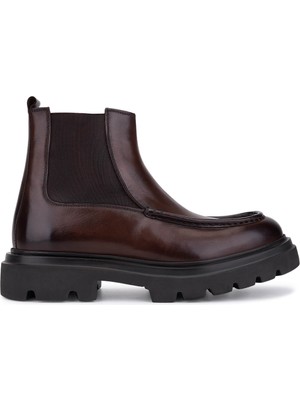 Tamer Tanca Erkek Hakiki Deri Kahverengi Casual Bot 1171 T10 Erk Bot SK25-26 Kahve