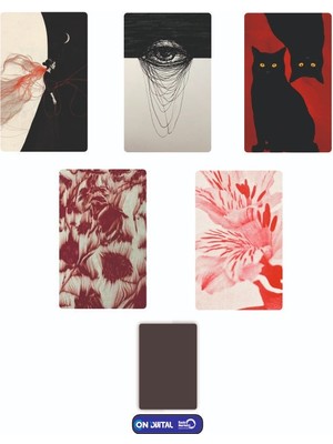 On Dijital Baskı Merkezi Kırmızı Temalı 5 Adet Buzdolabı Magnet Seti