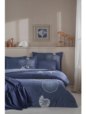 Özdilek Ranforce -Corallino Lacivert- Çift Kişilik Nevresim Takımı