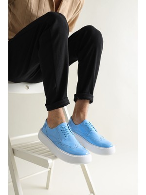 Zapatos CH149 Changer Over Erkek Günlük Bağcıklı Rugan Klasik Ayakkabı Rbt - Mavi