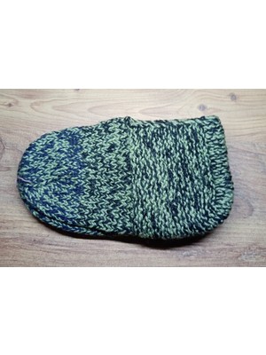 Neolife Büyükanneye Hediye Nostaljik Çok Renkli El Örgüsü Yün Patik - Tekli