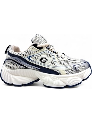 Guja G26Y353 Yüksek Taban (5 Cm) Kadın Günlük ve Yürüyüş Lacivert Bej Sneaker Spor Ayakkabı