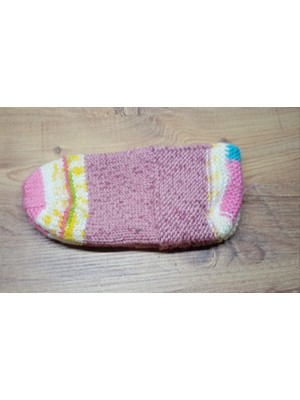 Neolife Büyükanneye Hediye Nostaljik Çok Renkli El Örgüsü Yün Patik - Tekli