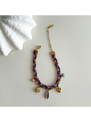 Alice İsstanbul Çelik Charmlı Renkli Örgü Bileklik