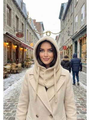 Alice İsstanbul Bej Düğmeli Balaclava Bere