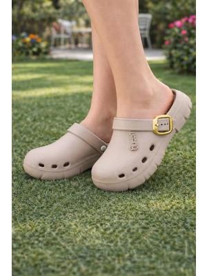 ModaOnn Kadın Delikli Konfor Sabo Terlik – Tokalı Bantlı