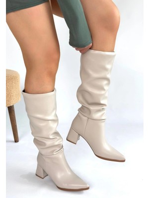 Armüz Pitay Ten Cilt Topuklu Çizme