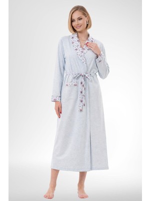 Mecit Pijama Mecit 6311 Mavi Kadın Büyük Beden Sabahlık