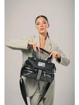 Armüz Olwa Siyah Cilt Kol ve Omuz Çantası