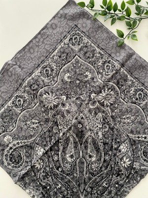 Zambak Büyük Şebnem Desen Pamuk Eşarp