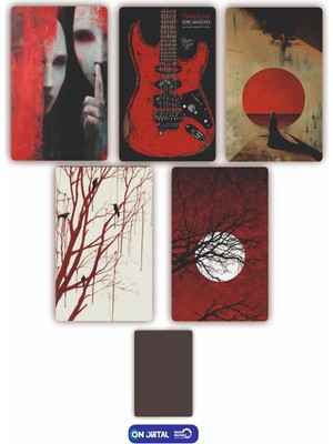 On Dijital Baskı Merkezi Kırmızı Detay 5 Adet Buzdolabı Magnet Seti