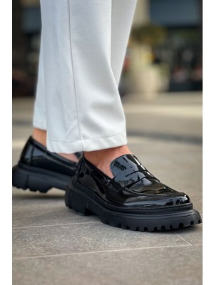 Zapatos CH2417 Lavoric Erkek Günlük Bağcıksız Rugan Klasik Ayakkabı Rst - Siyah