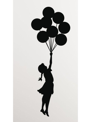 Ayaz Steel Art Balonlu Kız Figürlü Modern Metal Duvar Dekoru