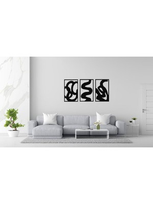 Ayaz Steel Art 3 Parça Silüet Kadın Duvar Dekoru