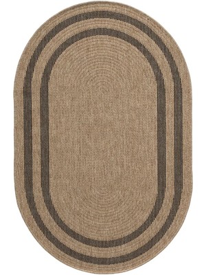 Türkeri Halı Oval Jüt Halı Doğal Hasır Bohem Tasarım