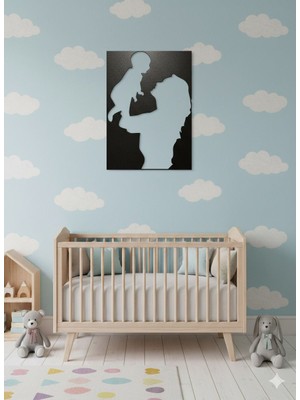 Ayaz Steel Art Anne Bebek Aşkı Silüeti Metal Tablo