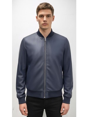 Paolo Framinco PF-047 Kuzu Derisi Lacivert Içi Astarlı Deri Ceket