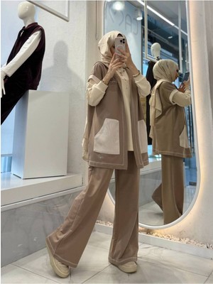 Lara Giyim Kadın Tesettür 3'lü Takım Rahat Kalıp Penye Kumaş Pamuklu Yapı