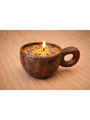 Cogo Seramik El Yapımı Seramik Kupa Mum | Japon Kiraz Çiçeği & Lavanta Aromalı |  Hediyelik Mum