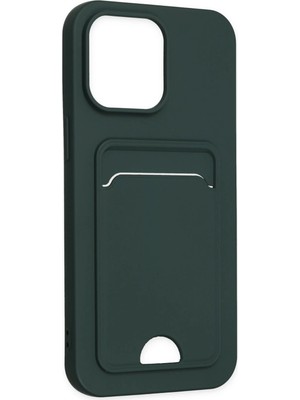 Sh Ticaret Newface Iphone 14 Kılıf Kelvin Kartvizitli Silikon - Koyu Yeşil