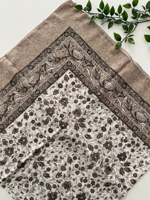 Zambak Büyük Verd Desen Pamuk Eşarp