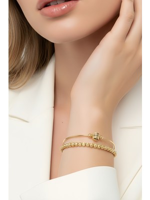 Eva Takı Store Dorika Model Iki Sıralı Ayarlanabilir Kelepçe Bileklik