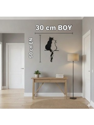 Ayaz Steel Art Minimal Kedi Figürlü Metal Duvar Dekoru