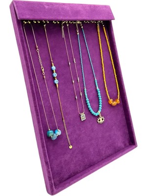 Sezgin Kutu ve Aksesuar Kolye Bileklik Tesbih Takı Standı 10 Lu Mor