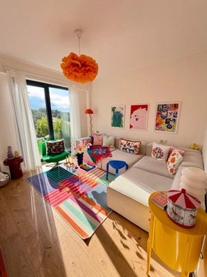 S Home Design Concept Frida 4 Modül Pofidik Modüler Kanepe L Köşe Koltuk Takımı, Yönsüz Kadife, Kırık Beyaz 290X185