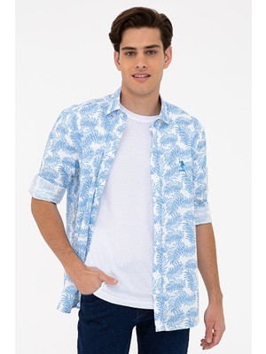 U.S. Polo Assn. Erkek Mavi Uzun Kollu Gömlek 50235273-VR036
