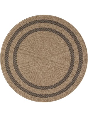 Türkeri Halı Yuvarlak Jüt Halı Doğal Hasır Bohem Tasarım