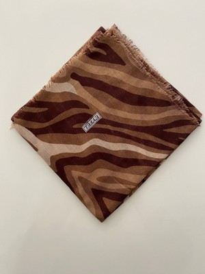 Eyfel Ince Zebra Desen Tülbent Yazma