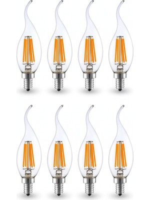 LİVORA LİGHTİNG Rustik Kıvrık 4W E14 LED Ampul 400LM (8li Paket)
