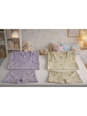 Kız Çocuk 2'li Ribana Atlet Boxer Takım