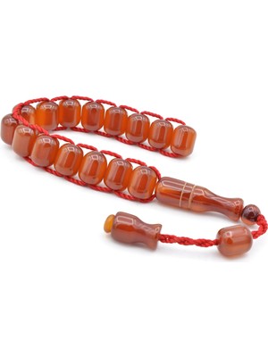 Murty99 Zeyzun Usta Yapımı Kapsül Kesim Koyu Turuncu Sıkma Kehribar Zaza Tesbih