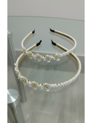 Şehrazat Handmade Tasarım Incili - Taşlı Taç Saç Tokası