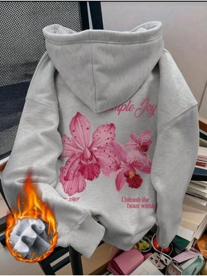 Divin Kadın Baskılı Sweatshırt Kaliteli Kumaş Oversize Kesim