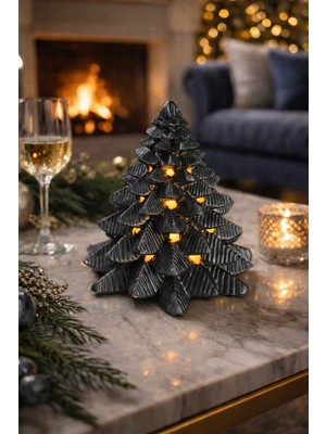 Art-ı Prime Dizayn Mimarlık Premium Gold LED Işıklı Dekoratif Çam Ağacı - 12X12 cm Pilli Masa Üstü Gece Lambası & Obje