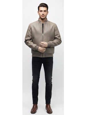 Paolo Framinco PF-050 Kuzu Derisi Koyu Bej Deri Ceket