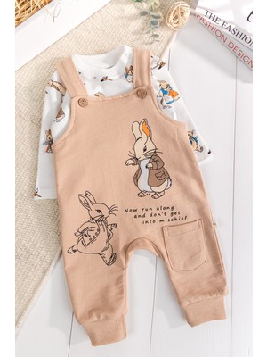 Babymod Tavşan Fiğürlü 2'li Erkek Bebek Salopet Tulum