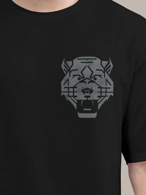 ModaSize Erkek Baskılı Oversize T-Shirt - Siyah