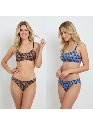 Bonbon Kadın Balensiz Desteksiz Scoop Sütyen ve Slip Külot 2'li Takım BB2283