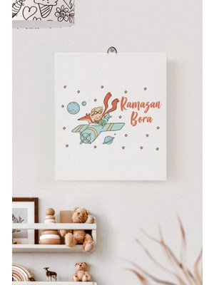 Lilabio Isme Özel Çocuk Odası Kanvas Tablo Küçük Prens (17X21 Cm)