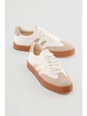 Mubiano Kadın Sneaker Bağcıklı Spor Ayakkabı Leron Beyaz